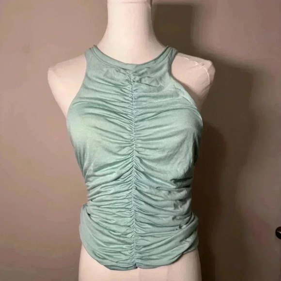 Anthropologie Pilcro Reversible Ruched Light Sky Blue Sleeveless Tank Top S - Picture 5 of 7
